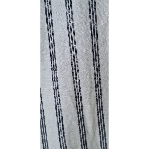 Victoria's Secret Linen blend Striped Pull on Wide Leg Pants White-Gray/Blue 6 - Picture 6 of 8